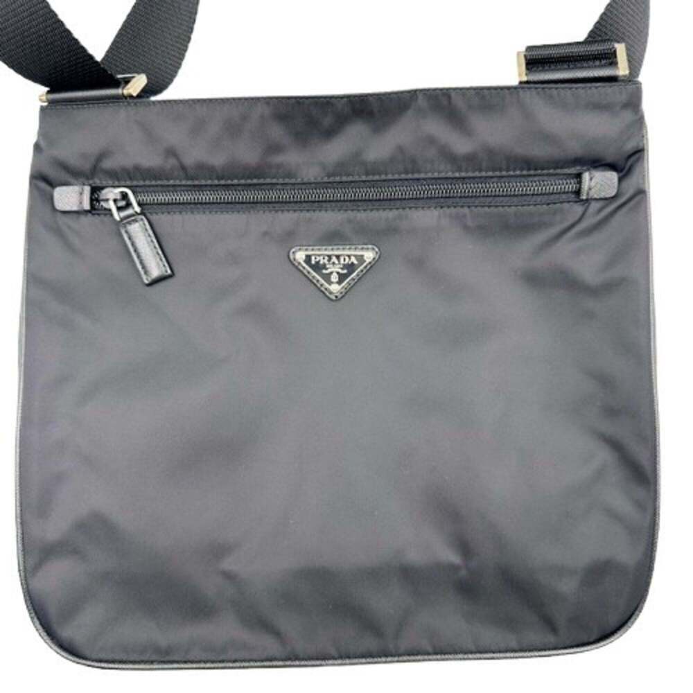 PRADA Black Leather Saffiano Shoulder Bag - Picture 2 of 9